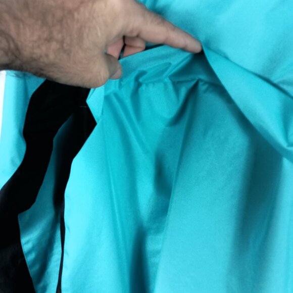 Oregon Coast Windbreaker Jacket Zipper Pockets Removable Hood Size XL Teal - Picture 11 of 13